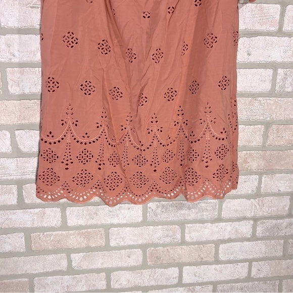 Madewell Eyelet Off The Shoulder Dress in Dusty Clay Size 6 - Picture 8 of 12